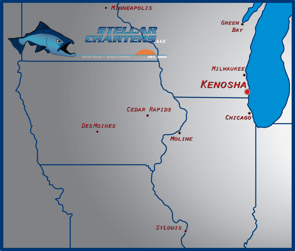 Stellar Charters Kenosha, Wi - Lake Michigan Map